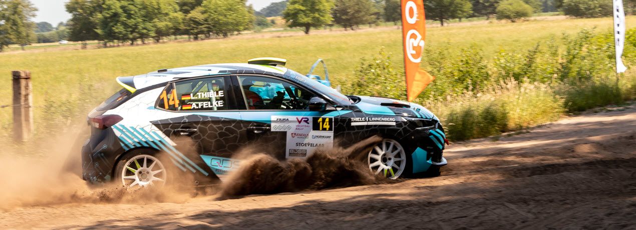Starke Hitze bei der Vechtdal Rallye für Lukas Thiele